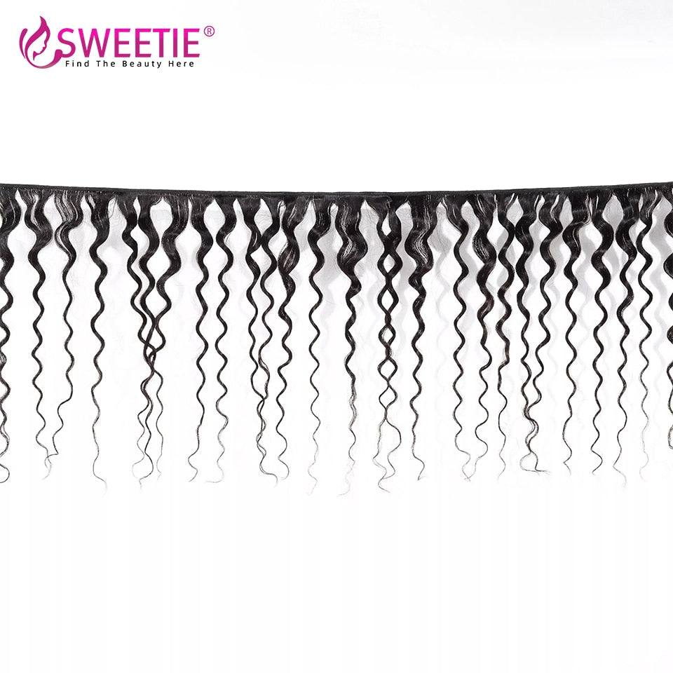 Sweetie Water Wave Bundles Indian Hair Extensions 8&quot;-28&quot; Natural Black Human Hair Weave Bundles 1/3/4 Pieces Non-Remy Hair