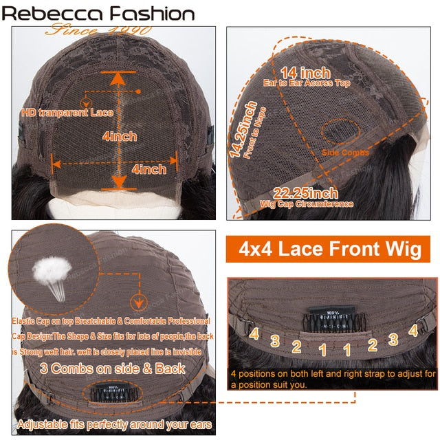 Rebecca 13x4 HD Lace Frontal Straight Hair Clearance Wig Transparen Lace Front Human Hair Wig Women's Natural Wig With BabyHair