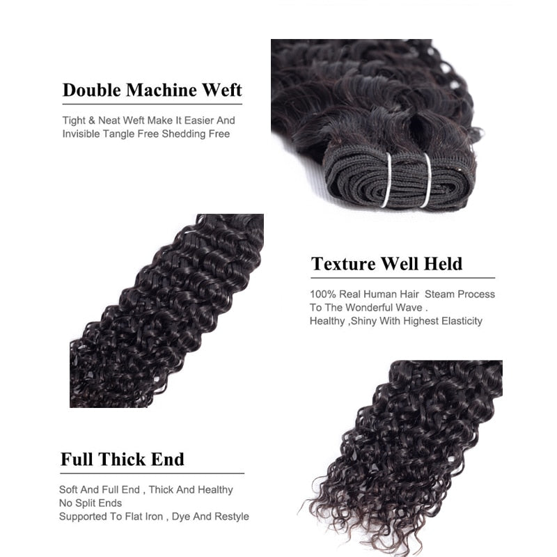 Sweetie Water Wave Bundles Indian Hair Extensions 8&quot;-28&quot; Natural Black Human Hair Weave Bundles 1/3/4 Pieces Non-Remy Hair