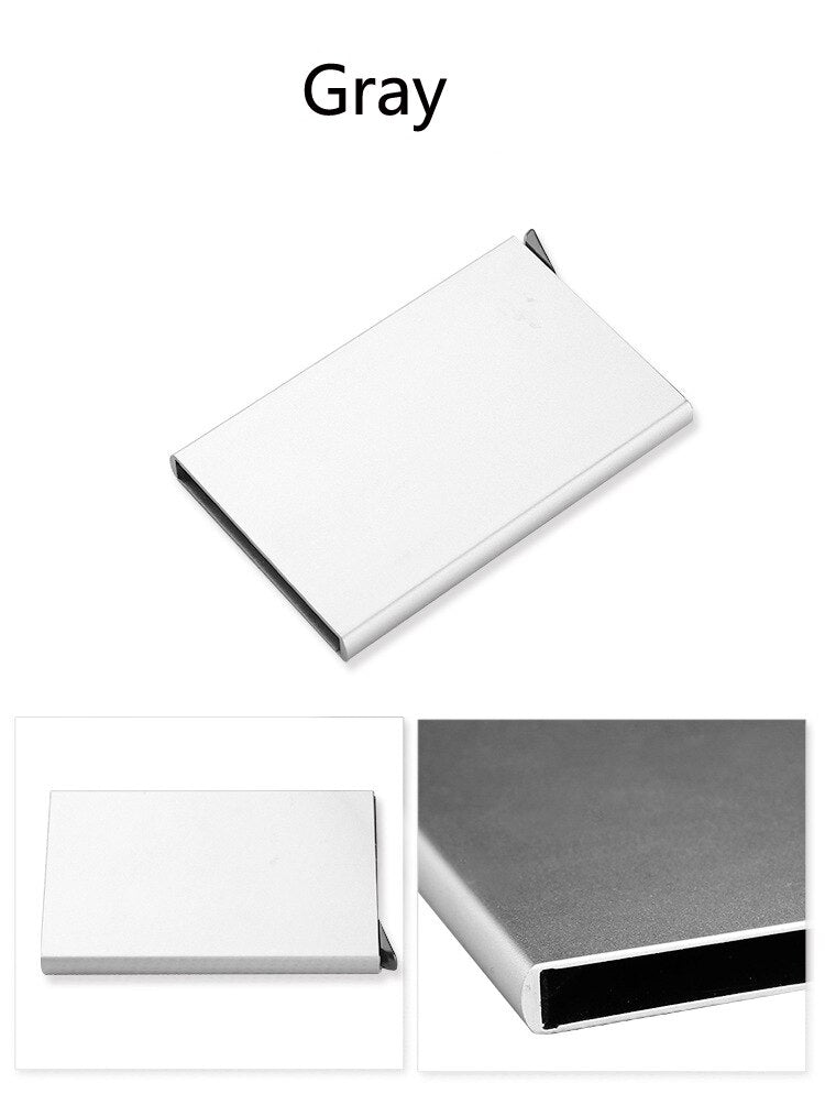 New Automatic Silde Aluminum ID Cash Card Holder Men Business RFID Blocking Wallet Credit Card Protector Case Pocket Purse