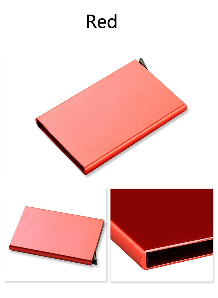 New Automatic Silde Aluminum ID Cash Card Holder Men Business RFID Blocking Wallet Credit Card Protector Case Pocket Purse