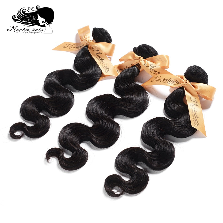 MOCHA Hair10A  Brazilian Virgin Hair Body Wave 3 Bundles10&quot;-26&quot;100% Unprocessed Human Hair Extension Natural Color Free Shipping