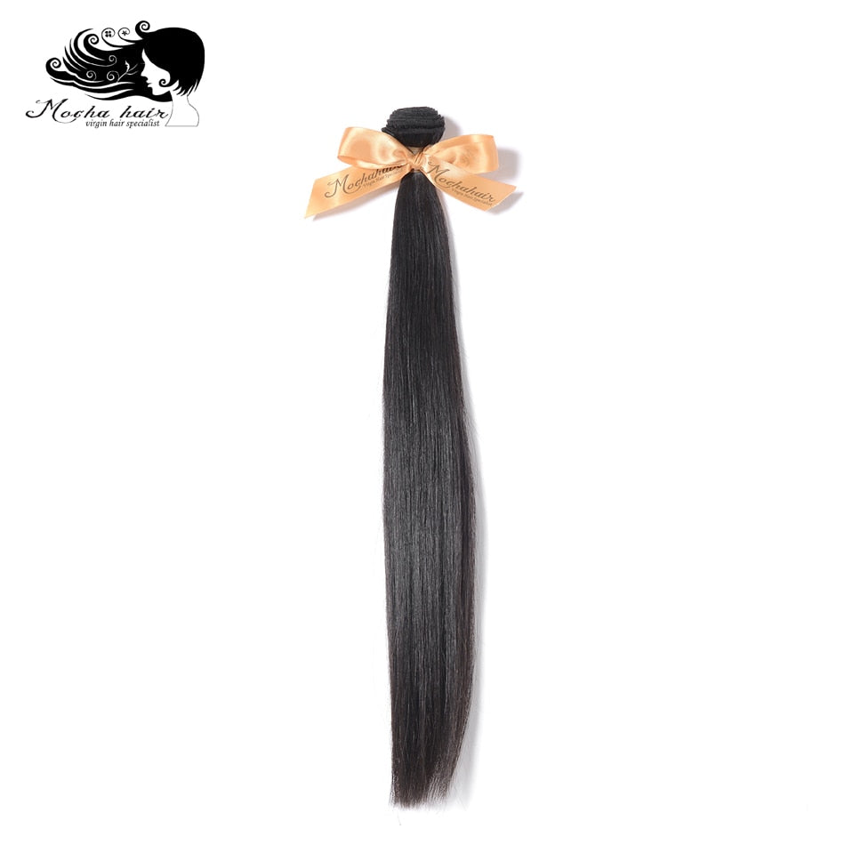 MOCHA Hair 10A Brazilian Straight Virgin Hair 8&quot;-26&quot; Double Weft  Natural Color 1 bundle 100% Unprocessed Human Hair Extension