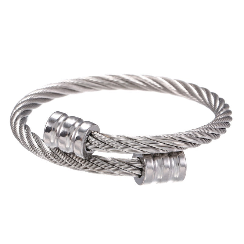 Classic Men Bracelet Charm Jewelry Fashion Luxury Gold Color plated Stainless Steel Cube Handmade Bracelets Male Homme