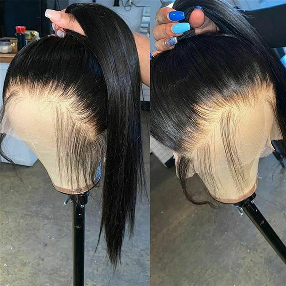 Full Lace Human Hair Wigs Straight Lace Front Wig Glueless Full Lace Wig Human Hair Pre Plucked Human Hair Wigs 26inches 150%