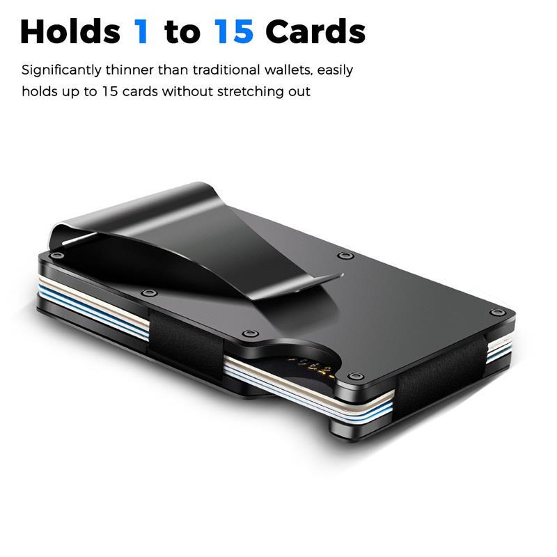 DIENQI Anti Rfid Metal Bank Credit Card Holder Men Minimalist Wallets Slim Thin Tactical Business ID Cardholder Case Male Purse