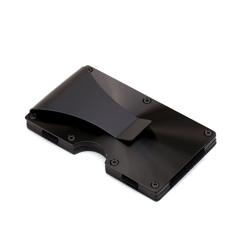 DIENQI Anti Rfid Metal Bank Credit Card Holder Men Minimalist Wallets Slim Thin Tactical Business ID Cardholder Case Male Purse