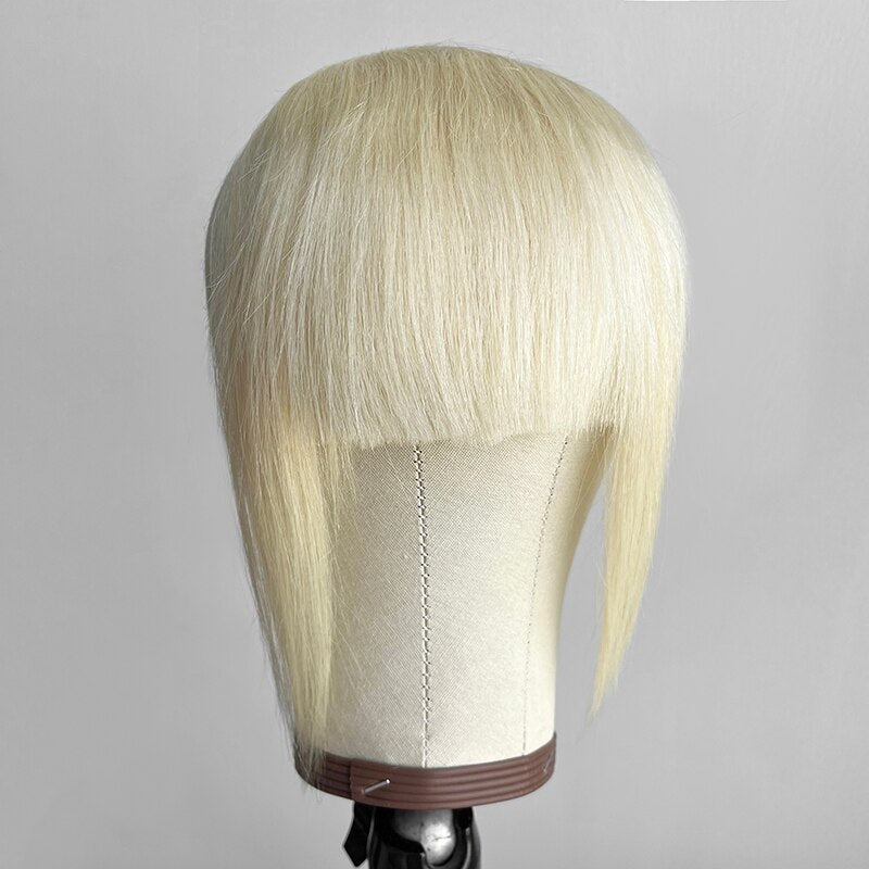 MRSHAIR Human Hair Bangs With Sideburns 3D Clip-on Hair Bangs Natural Large Overhead Fringe Fake Hairpieces NonRemy 2.5&quot;x4.5&quot;