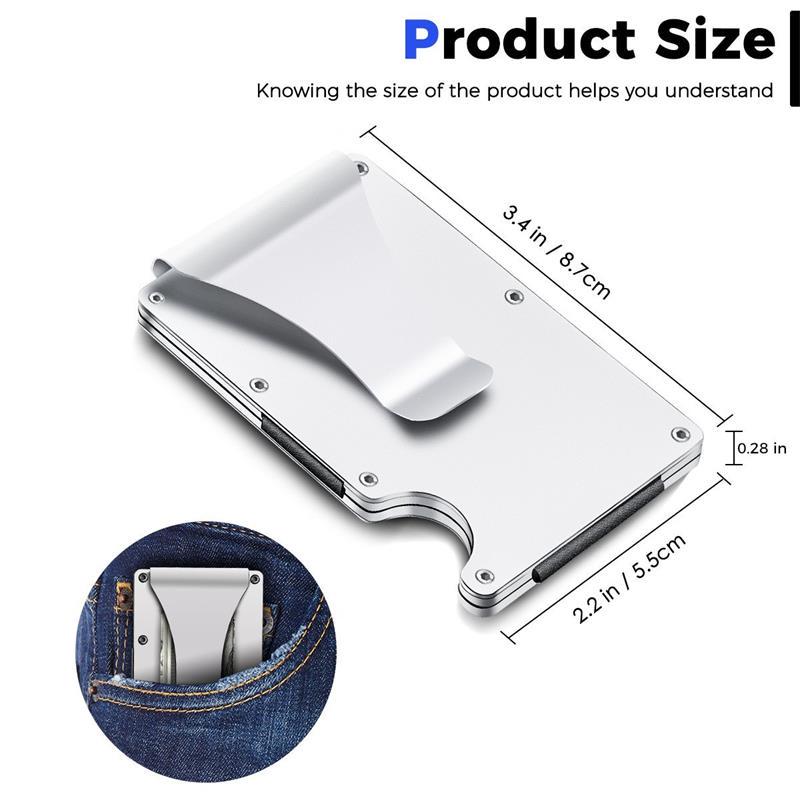 DIENQI Anti Rfid Metal Bank Credit Card Holder Men Minimalist Wallets Slim Thin Tactical Business ID Cardholder Case Male Purse