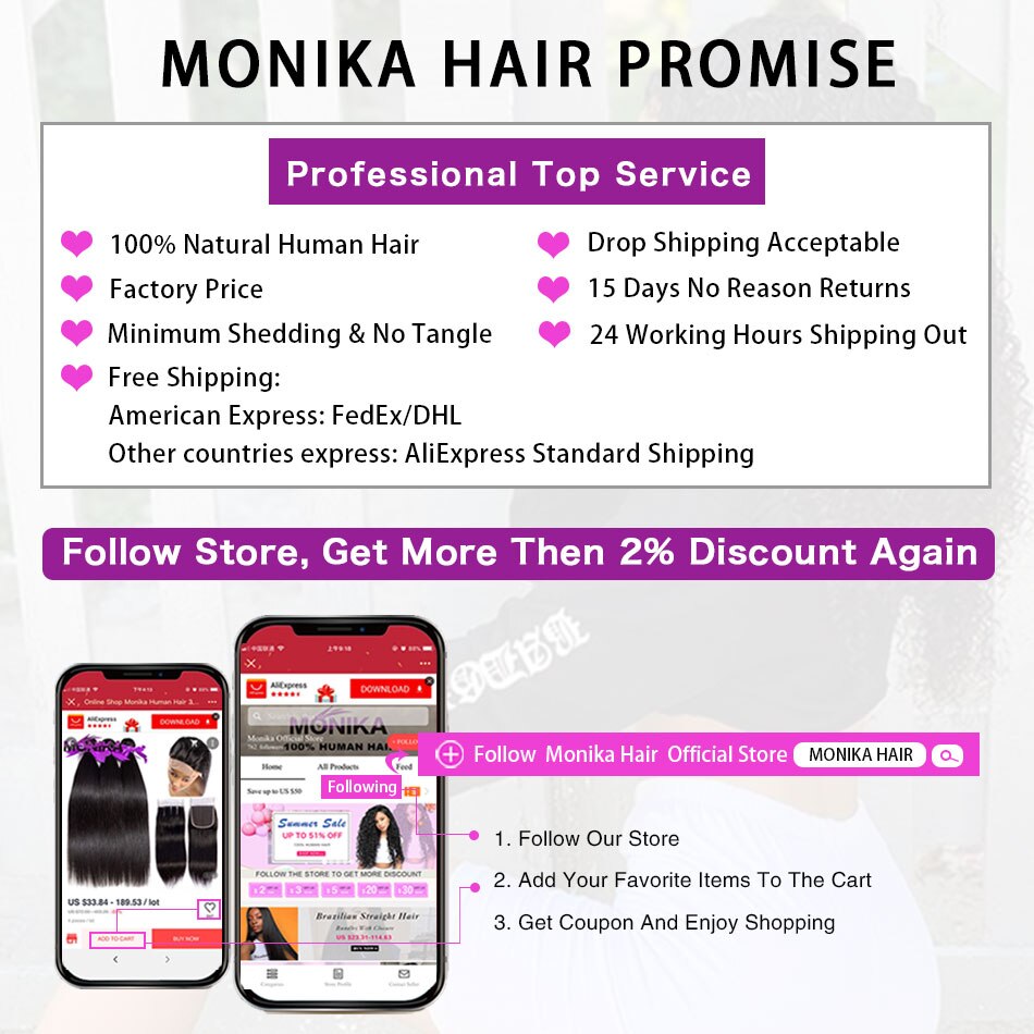 Monika 4x4 Closures Brazilian Straight Closure 100% Human Hair Closure Free/Middle/3 Part Top Lace Closure 22 inch Non-Remy Hair