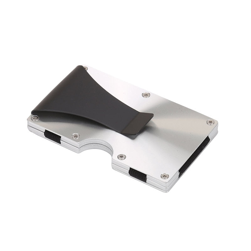 DIENQI Anti Rfid Metal Bank Credit Card Holder Men Minimalist Wallets Slim Thin Tactical Business ID Cardholder Case Male Purse