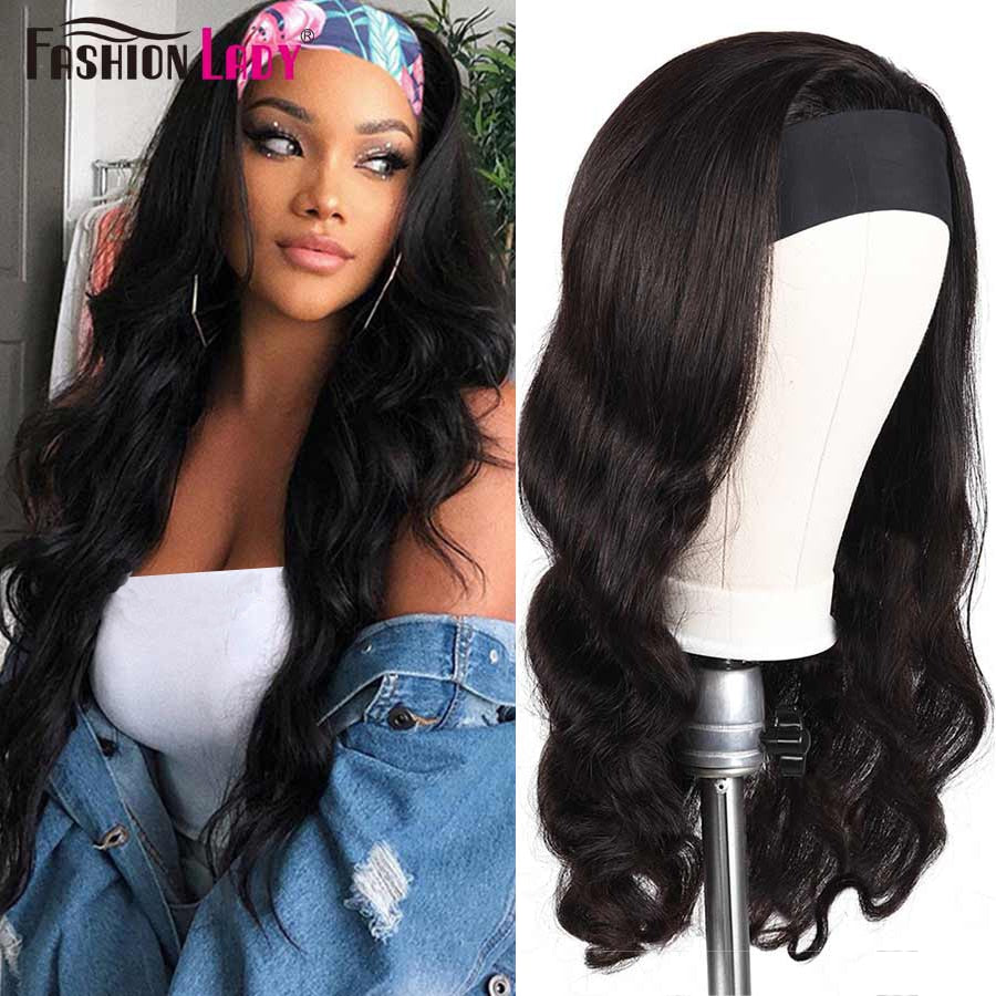 Headband Wig Human Hair Body Wave Wig For Black Women 30 32inch Remy Brazilian Hair Wigs Glueless Headband Scarf Wigs 180density