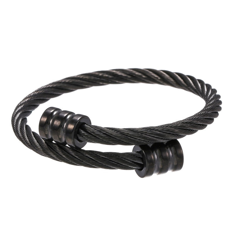 Classic Men Bracelet Charm Jewelry Fashion Luxury Gold Color plated Stainless Steel Cube Handmade Bracelets Male Homme