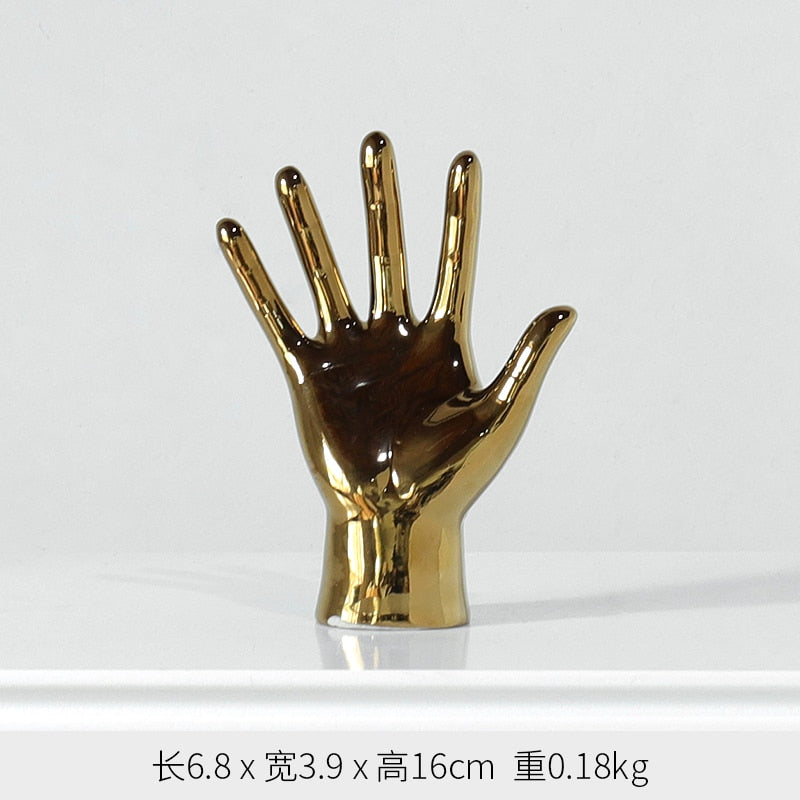 Nordic Gold-plated Creative Finger Arrangement Home Decor Modern Resin Miniature Figurines Home Decoration Accessories Desk