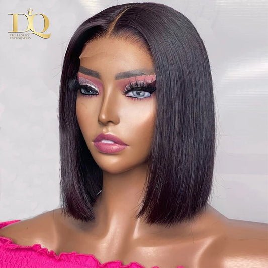 T Part Bob Lace Front Human Hair Wigs For Women 10-16Inch Brazilian Straight Short Bob 13X1 Lace Human Hair Wigs
