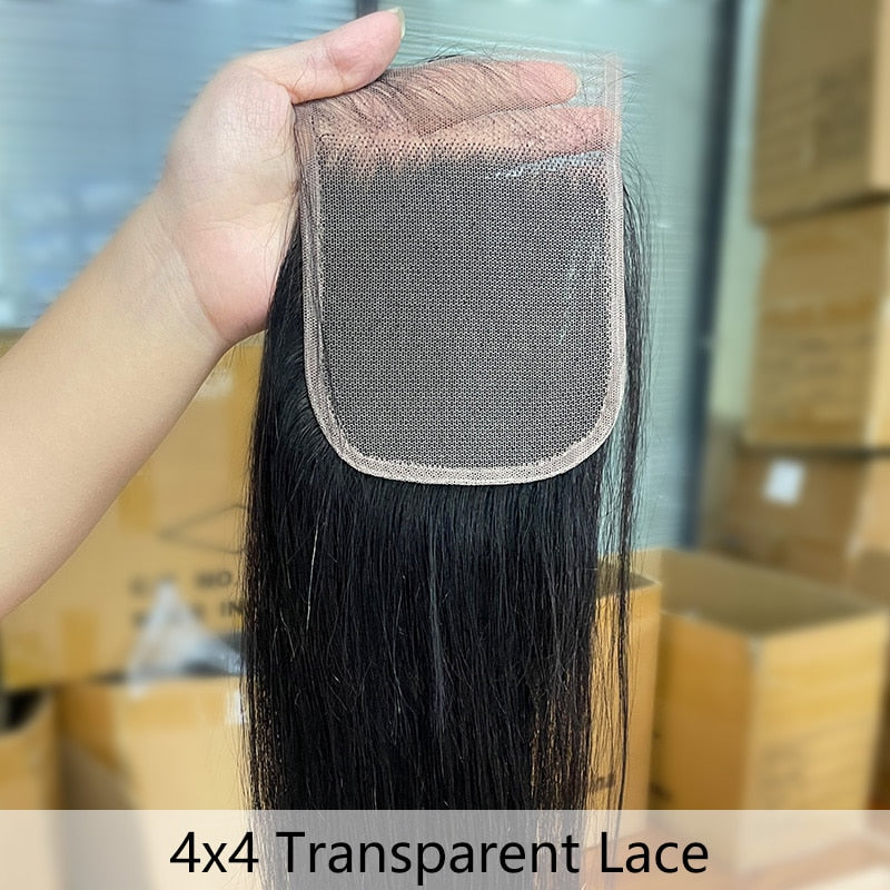 Gabrielle Transparent Lace Frontal Brazilian Straight 13x4 HD Lace Frontal Closure Human Hair 4x4 Brown Lace Closure