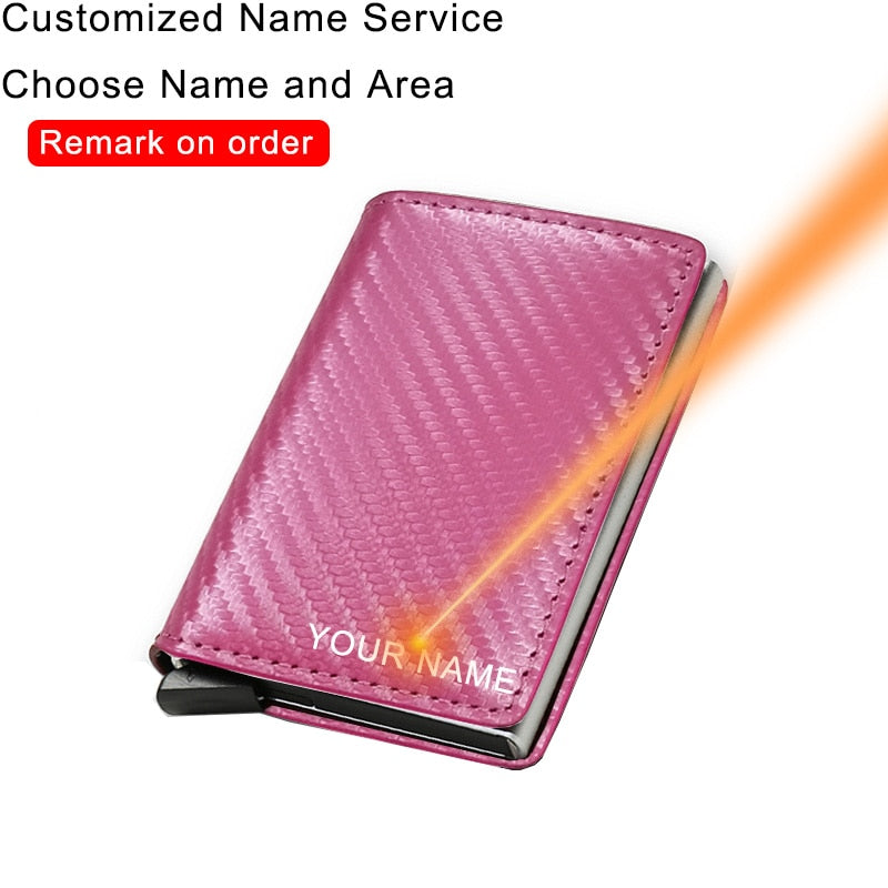 DIENQI Anti Rfid Protection Men Women Credit Card Holder Money Leather Slim Mini Wallet Metal Aluminum Business id Card Case Bag