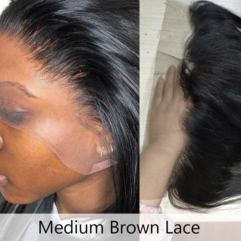 Gabrielle Transparent Lace Frontal Brazilian Straight 13x4 HD Lace Frontal Closure Human Hair 4x4 Brown Lace Closure
