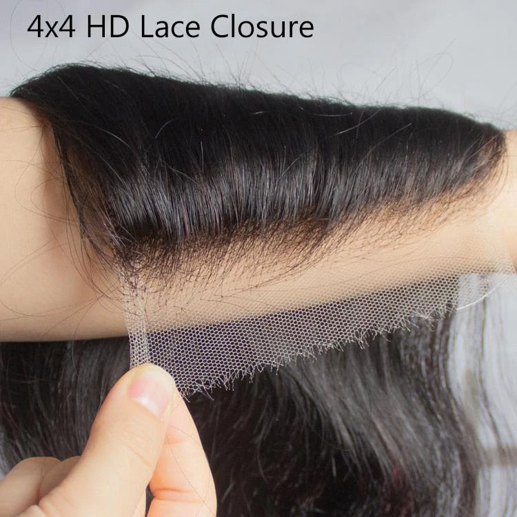 Gabrielle Transparent Lace Frontal Brazilian Straight 13x4 HD Lace Frontal Closure Human Hair 4x4 Brown Lace Closure