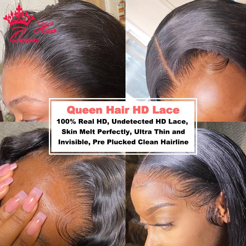 Queen Hair Real HD Invisible 4x4 5x5 6x6 7x7 13x4 13x6 Lace Closure 100% Virgin Human Hair Body Wave / Straight HD Lace Frontal