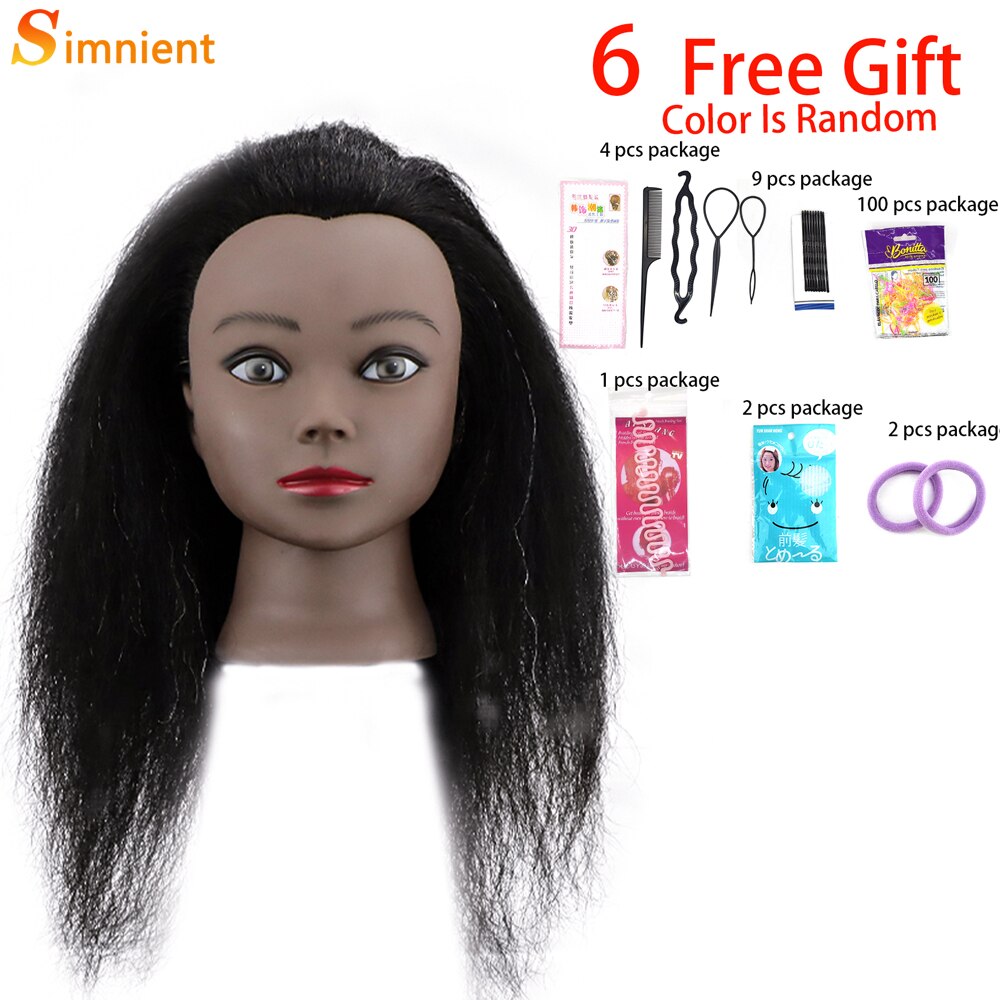 Afro Mannequin Heads With 100%Real Human Hair Hairdressing Training Head For Salon Cosmetology Manikin Dummy For Doll Heads Hair
