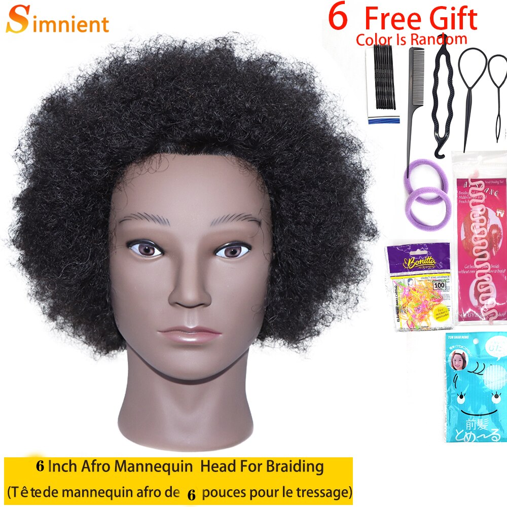 Afro Mannequin Heads With 100%Real Human Hair Hairdressing Training Head For Salon Cosmetology Manikin Dummy For Doll Heads Hair