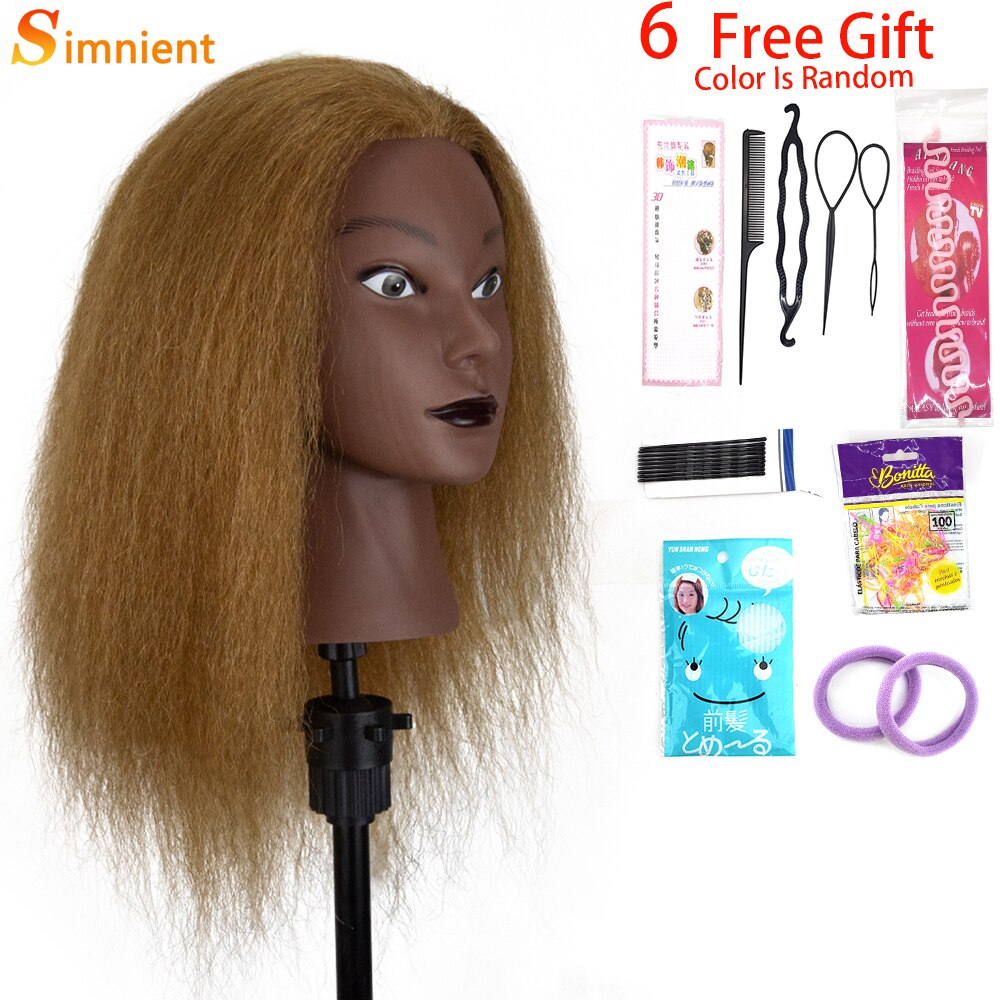Afro Mannequin Heads With 100%Real Human Hair Hairdressing Training Head For Salon Cosmetology Manikin Dummy For Doll Heads Hair
