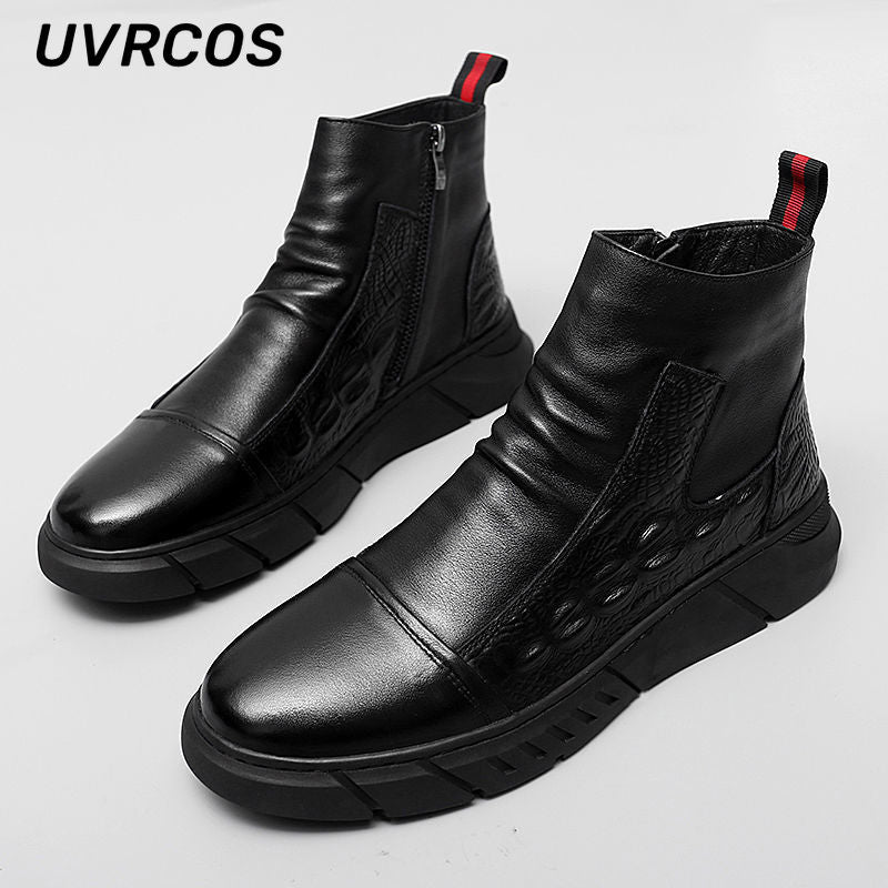 Men Work Boots Casual Thick-soled Men Shoes Retro Wild Fashion Non-slip 2022 The New Men Shoes Low-top Flat Heel Autumn