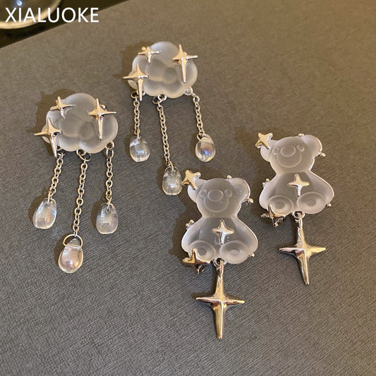 Geometric Clouds Water Drop Earrings