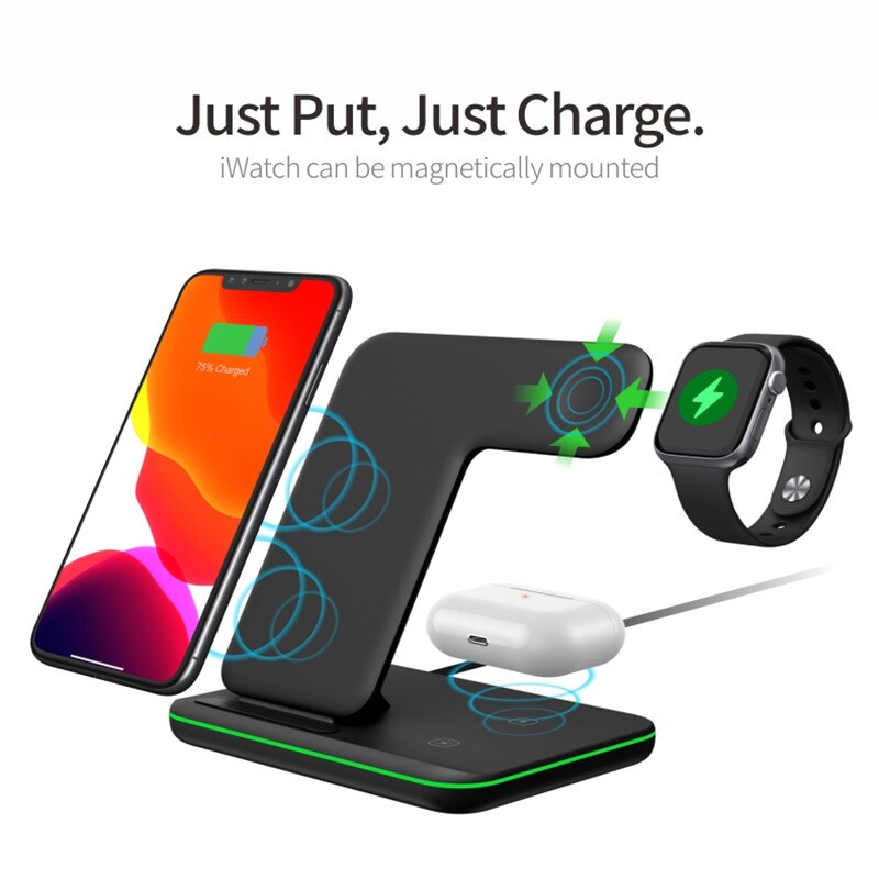 3 in 1 Qi 15W Fast Charging Dock Station