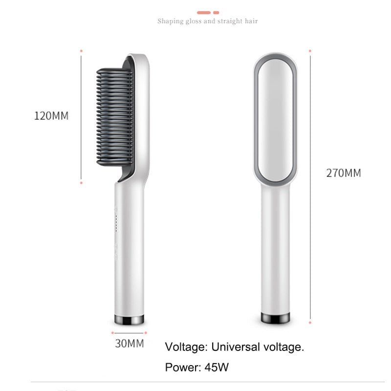 Electric Professional Hair Straightener Brush Heated Comb Straightening Combs Men Beard Hair Straight & Curly Styling Tool